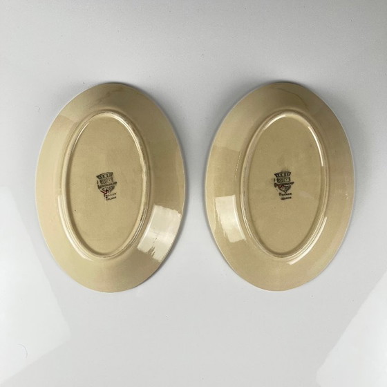 Image 1 of Longchamp "Colmar" Modell Tablett Duo, geometrisches Muster 1930