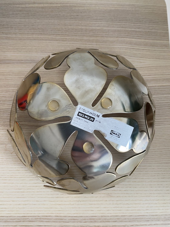 Image 1 of Vintage Ikea "Stockholm" 20 CM goudkleurige metalen fruitschaal in goede staat