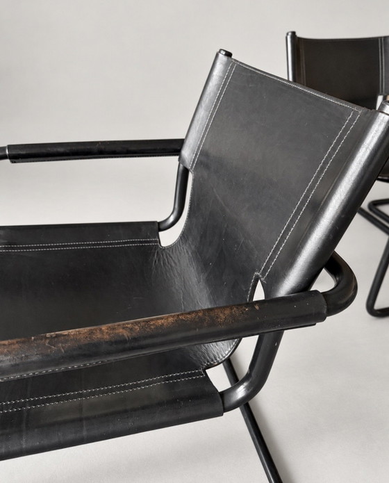 6 Vintage Mart Stam S34 — All Black — Black Leather – Dining chairs, Metal (photo 7 of 15)