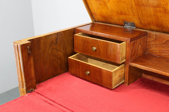 Image 1 of Mobile antico con zona scrittura, finitura noce, anni '30, Cecoslovacchia