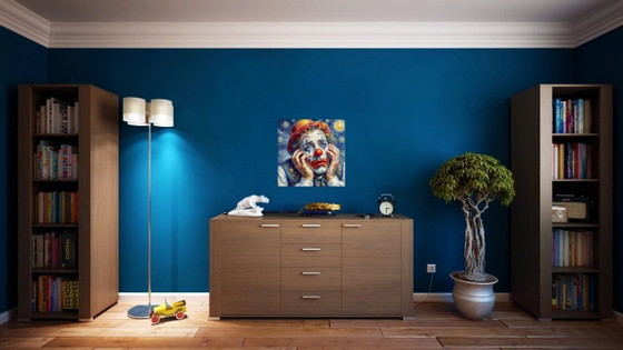Painting / Sad Clown Van Gogh / (60x60 Cm) – Paintings & Drawings, Canvas (photo 4 of 5)