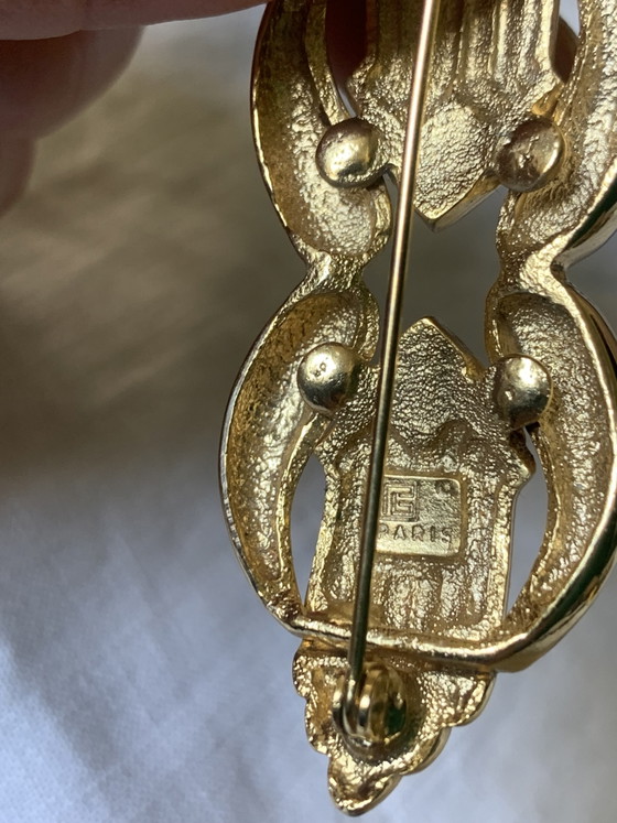 Broche-Pendentif Vintage GUY LAROCHE Signée - Plaqué Or et Émail Aubergine - (7x3 cm) – Cadeaux, Other (photo 9 of 9)