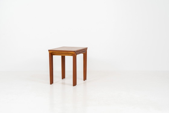 Image 1 of Set of 3 Nesting Tables by E.W. Bach for Toften Møbelfabrik (Denmark, 1960s)