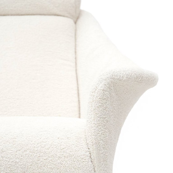 Image 1 of Pair of white bouclé armchairs, 1950s