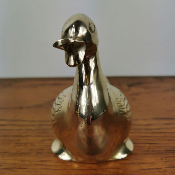 Image 1 of Set aus zwei Messingstatuen zweier Enten. Messingfigur