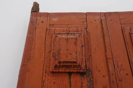 Image 1 of Grandes portes de monastère du 17e siècle en chêne laqué à la terre cuite, Portugal