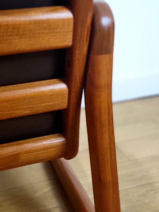 Image 1 of Set of 2 vintage armchairs from EMC Furniture in teak and leather