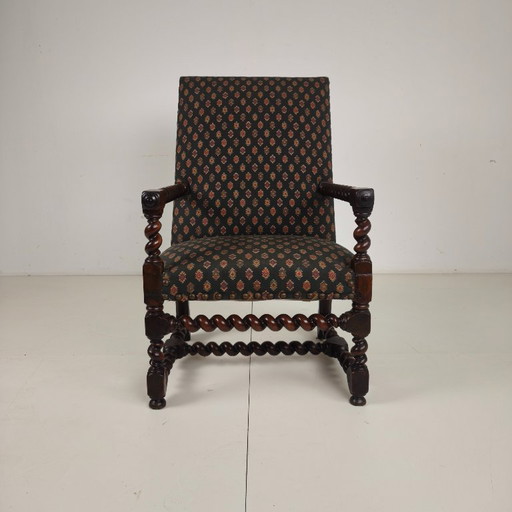 English Barley Twist Library Armchair in Dark Oak, circa 1700 – fauteuils, Other (photo 2 of 13)