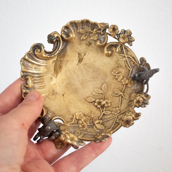 Petit plat ancien Art Nouveau : orné de gnomes et de motifs floraux – Objets déco, Brass (photo 6 of 13)