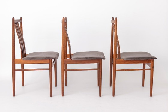 Set di 4 Sedie da Pranzo Vintage in Palissandro, Mid-Century Moderno Tedesco, Anni '60, Nuovamente Imbottite (photo 2 of 13)