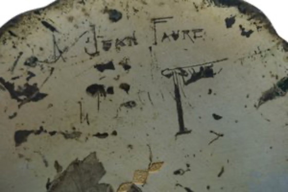 Image 1 of Art Deco lamp signed Paul Follot, dedicated to Jean Faure, Lötz shade