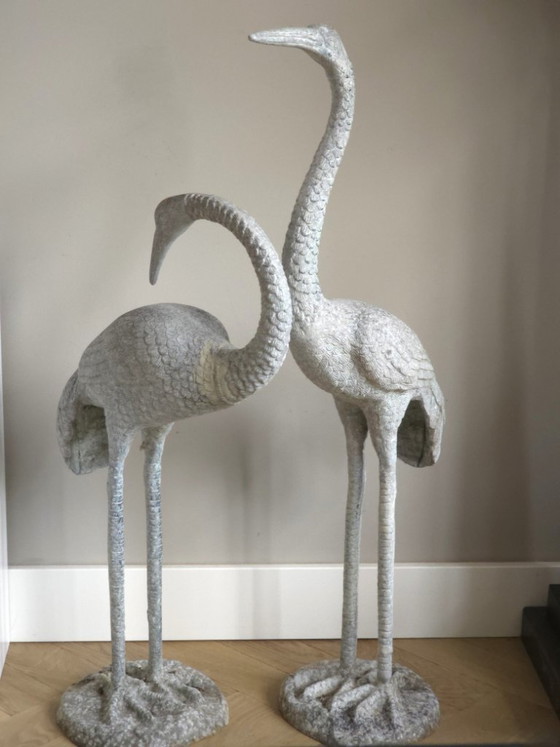 Pair of Monumental Antique Zinc Garden Birds (96 cm) – Art Deco – Sculpture, Metal (photo 8 of 10)
