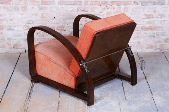 Sillón reclinable Art Déco restaurado, de J. Halabala, UP Závody, República Checa. Década de 1920. – Sillones (photo 6 of 11)