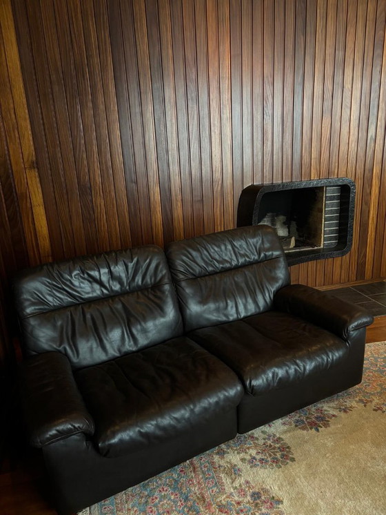Image 1 of 2x De Sede DS66 Leather two-seater black-brown