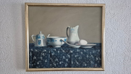 Image 1 of Original oil painting / still life by Yin Yong Chun – Asian porcelain