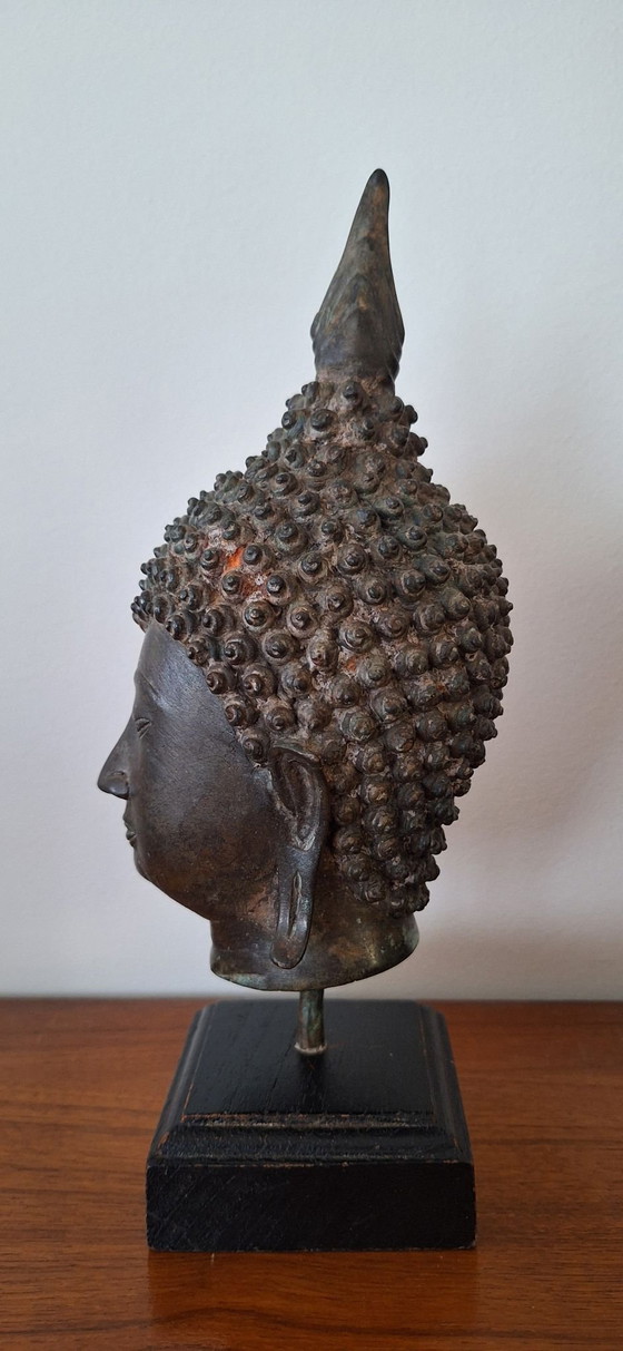 Tête de Bouddha en Bronze, Sculptures, Bois, Noir (photo 4 sur 9)