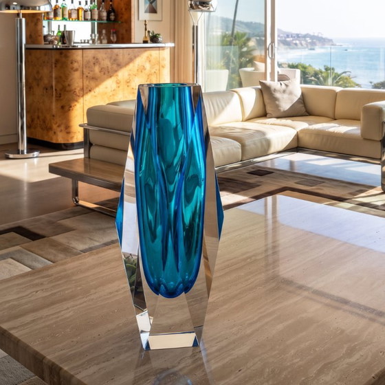 1960s Large Flavio Poli for Seguso Murano Glass Vase – Vintage (photo 3 of 9)