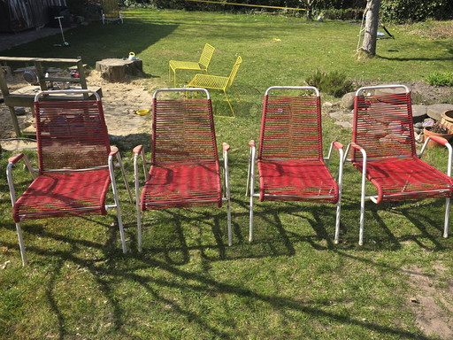 Set de quatre chaises d'extérieur Mauser Spaghetti Retro