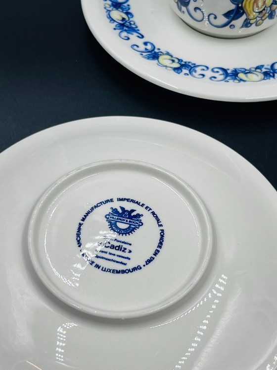 Image 1 of Set di 6 tazzine da caffè espresso e 6 piattini Villeroy & Boch – motivo Cadiz