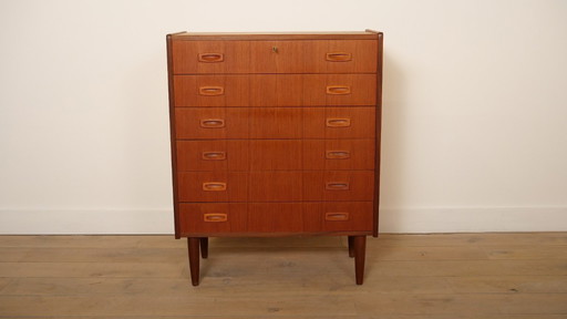 Commode danoise vintage | Teck | 6 tiroirs | 101 cm