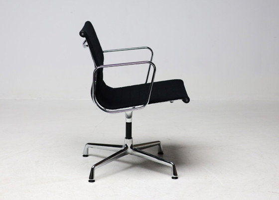 Image 1 of Set of six Vitra Eames EA 108 black, swivel, chairs..