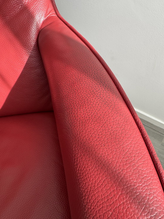 Image 1 of Zweifacher elektrischer Relaxsessel aus rotem Leder / wiederaufladbarer Stuhl