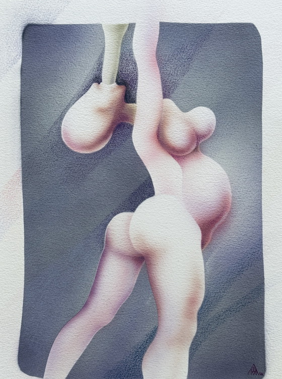 Image 1 of Yvon Adam raro cuadro erótico circa 1985 - enmarcado