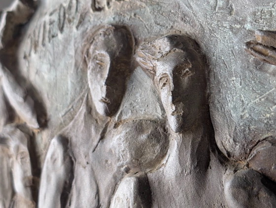 Image 1 of Esperanza d'Ors, plaque en relief en bronze, sculpture figurative, Espagne, années 1990