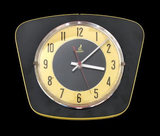 Image 1 of Vintage JAZ Temic wandklok uit 1963 • Ontwerp uit de jaren 60 • Gecertificeerd door ATO • ZELDZAAM