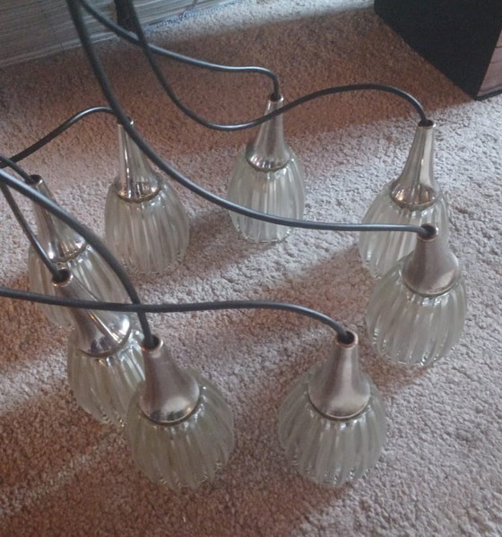 Image 1 of Gaetano Sciolari Vintage Cascade Hanglamp (1.20m) – 8-Lichts Jaren 70