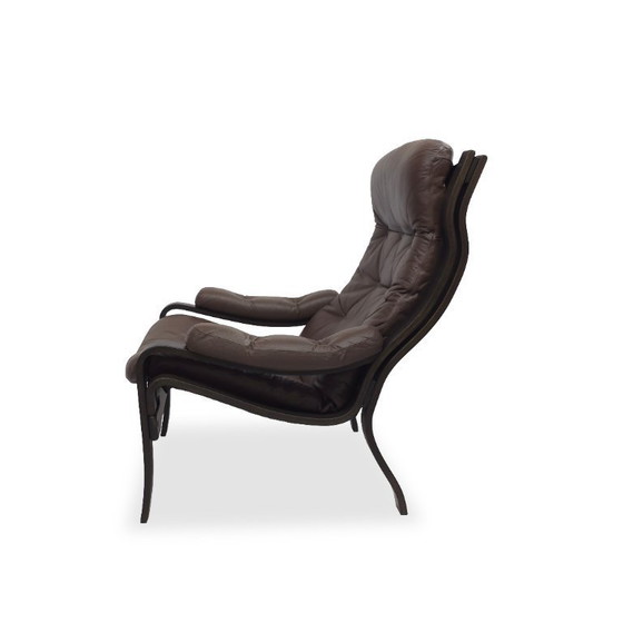 Image 1 of Sedia da salotto VIDJA | Poltrona in pelle di metà secolo | Vintage IKEA anni '70