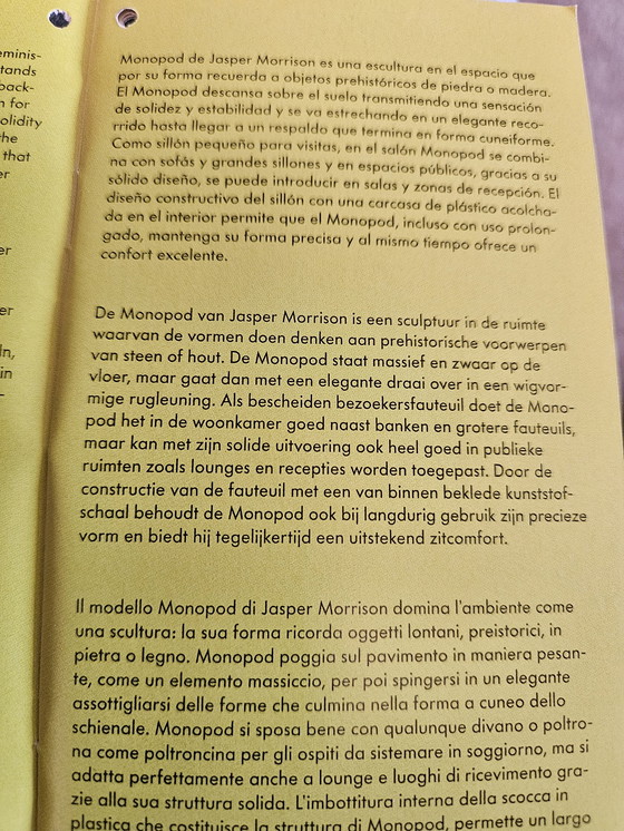 Image 1 of 2 x Vitra Einbeinstativ, weißes Leder