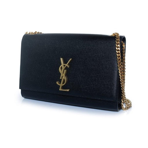Borsa a tracolla Saint Laurent Kate di medie dimensioni, nera.