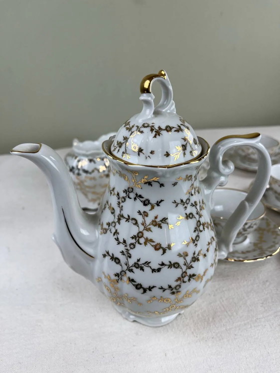 Servizio da caffè antico in porcellana fine dorata – per 6 persone – Vintage – Stoviglie, Porcelain, Gold (photo 12 of 16)