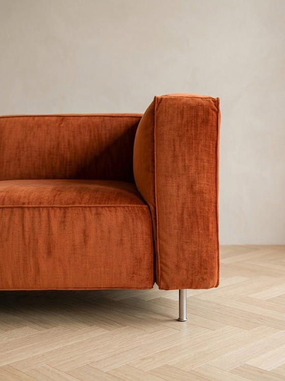 Gelderland 6400 + pouf | Ristrutturato | Velluto marrone ruggine – Divani 3 posti, Tessile (photo 3 of 15)