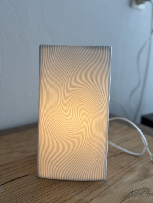 Vintage Tischlampe weiß Keramik 1980s