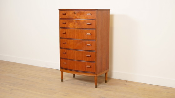 Image 1 of Commode vintage | 6 tiroirs | Design danois | Façade ronde