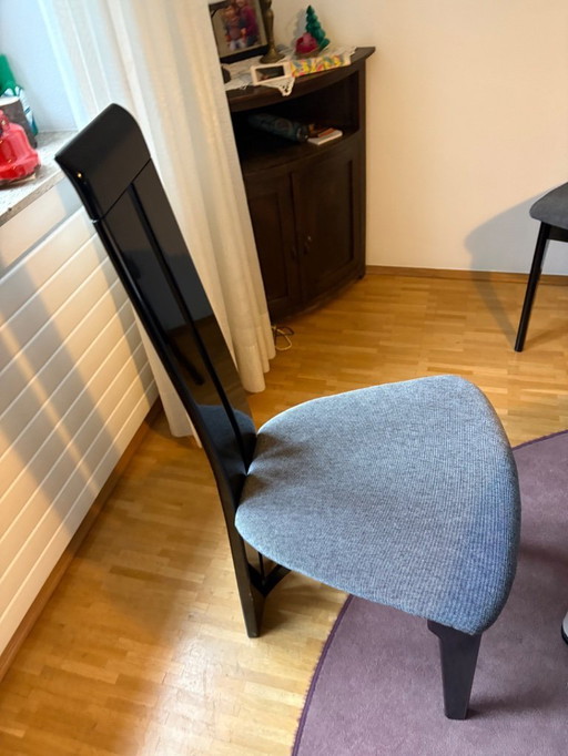 Esclusivo set di 6 sedie italiane con schienale alto – Design Pietro Costantini – Nero e Grigio