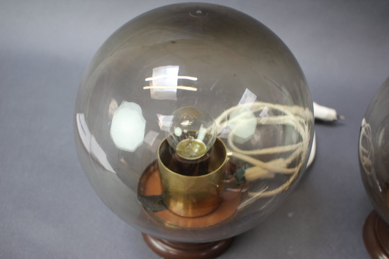 Image 1 of Ensemble de 2 lampes de table en plastique, Tchécoslovaquie, années 1970
