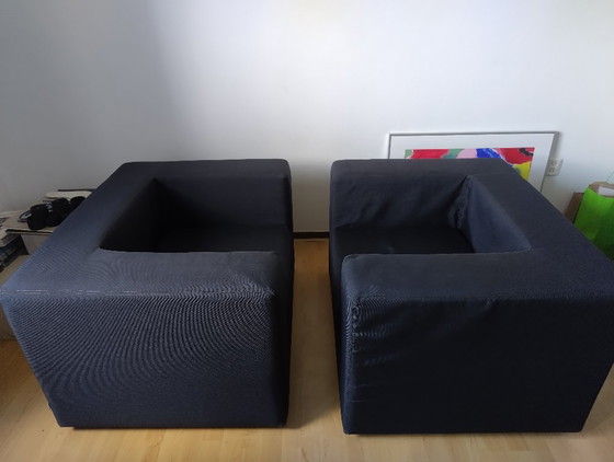 Image 1 of Zanotta Throw Away fauteuil in black textile 