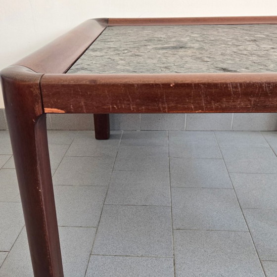 Image 1 of TABLE BASSE VINTAGE SCANDINAVE 1960 EN TECK PALISSANDRE & PIERRE DE SCHISTE 60S