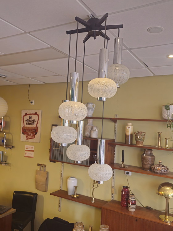 Image 1 of Vintage Sölken Leuchten Waterval Hanglamp Plafondlamp Lamp