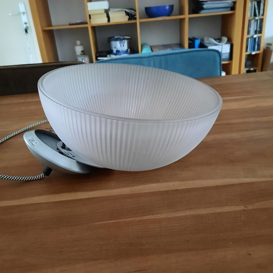 Image 1 of Lampada a sospensione vintage con vetro rigato del negozio per la casa Habitat