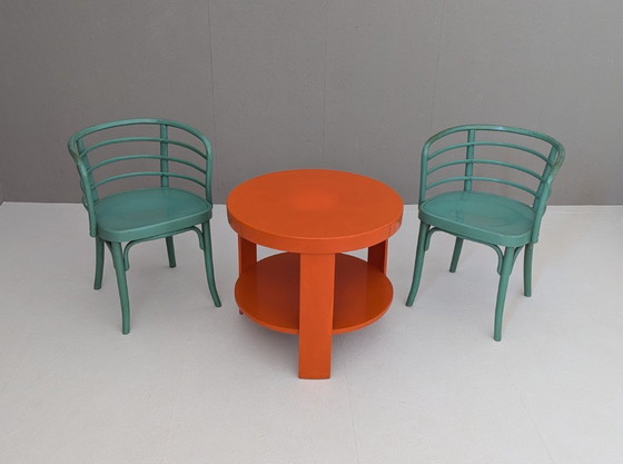 Image 1 of Conjunto vienés moderno Thonet B 246 con sillas y mesa T 142, década de 1930