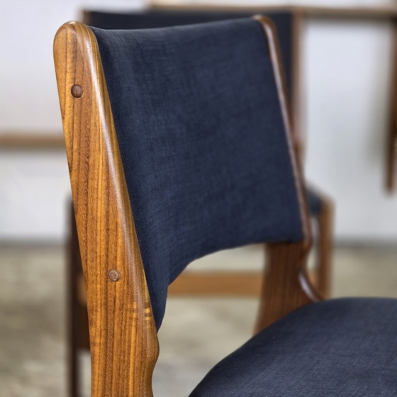 Image 1 of 4x Erik Buch vintage jaren 60 Deense stoel gerestaureerd teak