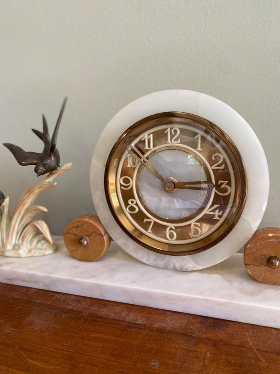 Antique Art Deco Clock – Bronze, Ceramic (photo 3 of 7)