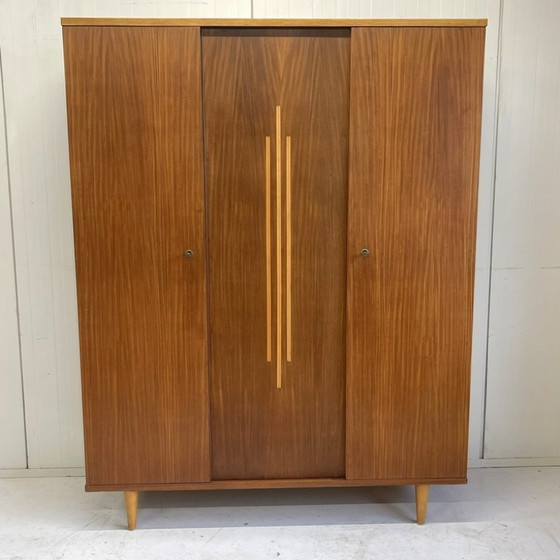 Image 1 of Vintage midcentury sixties wardrobe, detachable hanging and shelving.