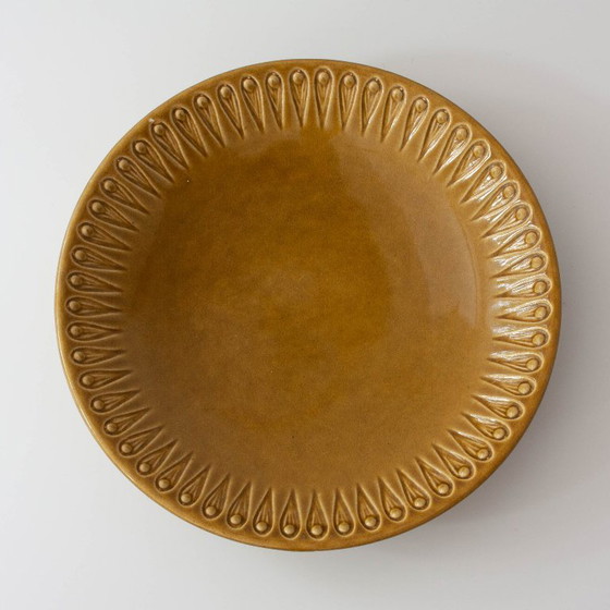 1960s Scandinavian Ceramic Plate in Green Mustard Tone – Crockery (photo 4 of 15)