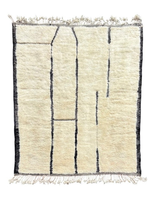 Moroccan Beni Ourain Wool Rug 200x250 Cm – Large Berber Rug – Handmade Berber Wool Rug (photo 2 of 12)
