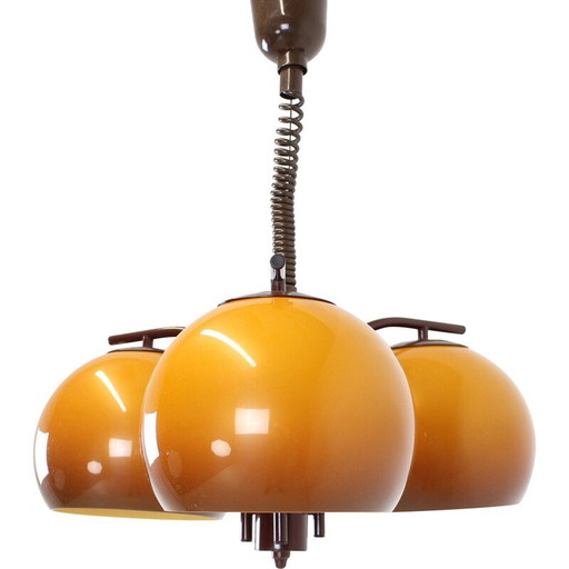 Vintage metal and plastic pendant lamp, Hungary 1970s
